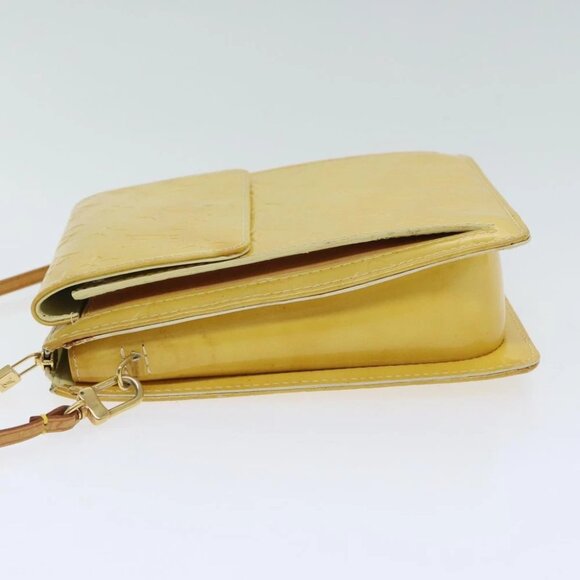 LOUIS VUITTON Monogram Vernis Motto Pouch Lime Yellow M91059 LV Auth 94843 - Picture 5 of 16